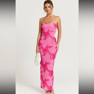 Showpo Pink Floral Maxi Dress